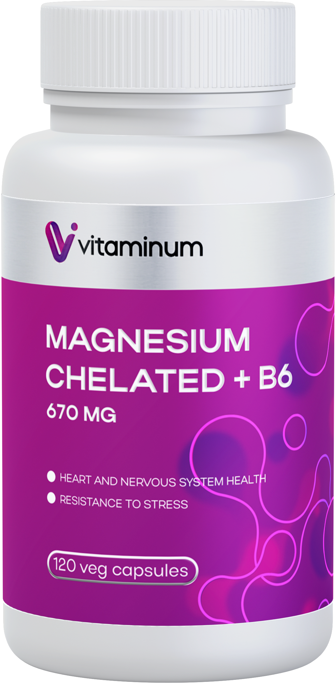  Vitaminum МАГНИЙ ХЕЛАТ + витамин В6 (670 MG) 120 капсул 800 мг  в Белореченске